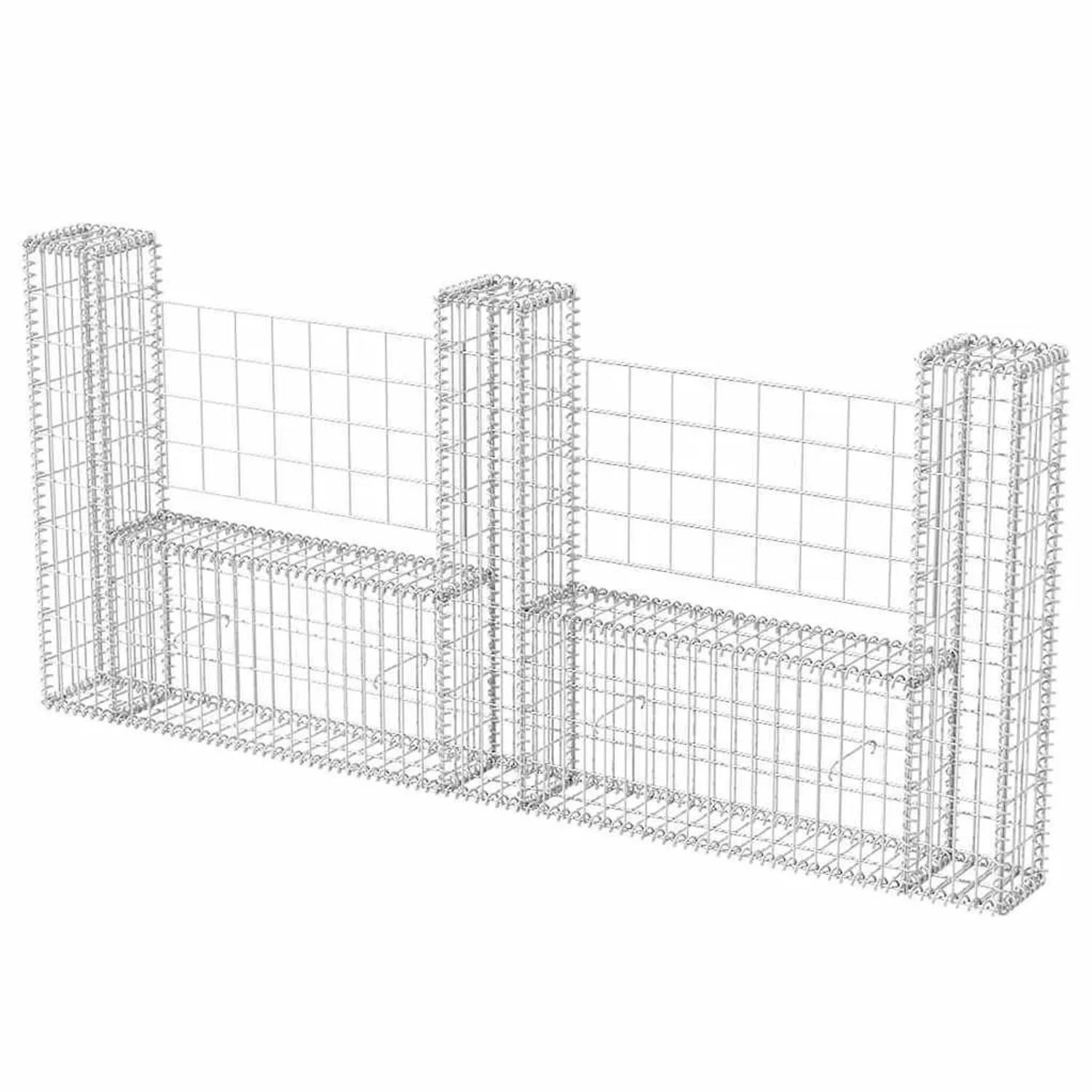 vidaXL Gabionenkorb U-Form Stahl 240x20x100 cm 142546