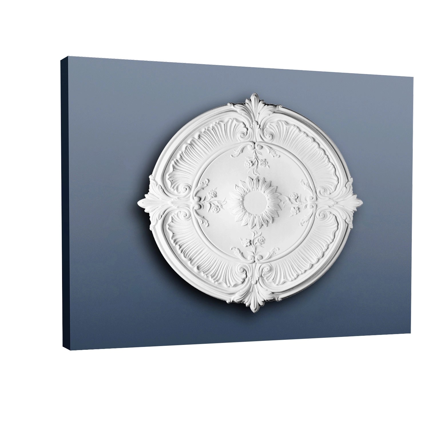 ORAC DECOR R73 LUXXUS DeckenroSette Stuck RoSette Zierprofil Dekor-Element 70 cm x 5,9 cm Weiß