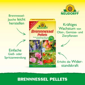 Neudorff Brennnessel Pellets 500g Packung zur Pflanzenstärkung für gesundes Wachstum.