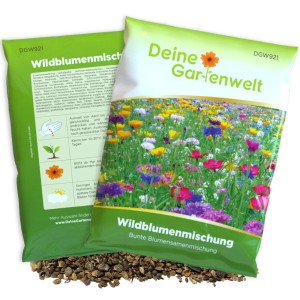 Samentüte Deine Gartenwelt Wildblumenmischung mit bunter Blumenwiese.