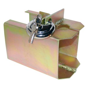 Verzinkte Las Kastensicherung mit Schloss für Anhängerkupplung.