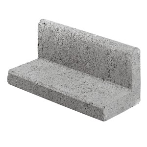 Graue Kann Mähwinkel Beetbegrenzung aus Beton, 33x16,5x15cm, für Rasenkanten und Beeteinfassung.