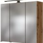 Held Möbel 3D-Spiegelschrank Rom, 70 cm, Wotaneiche mit LED-Leuchte für Badezimmer.
