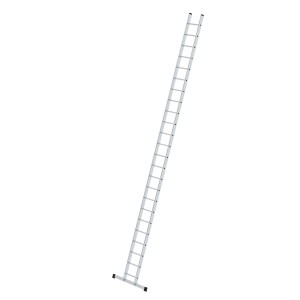 PROREGAL Anlegeleiter mit Traverse, 24 Sprossen, Aluminium Leiter für sicheren Stand.