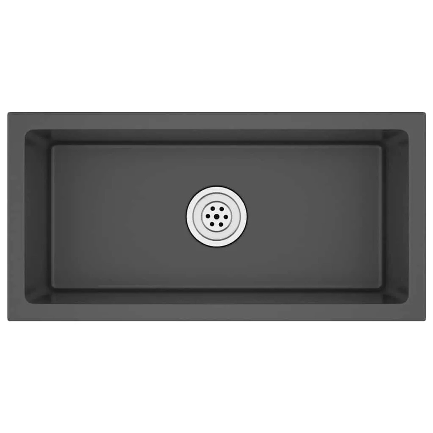 vidaXL Handgemachte Einbauspüle Schwarz Edelstahl 51505