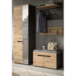 Inn.Furn Garderoben-Set 4-teilig Eiche Grau 160 cm mit Soft-Close Cooper