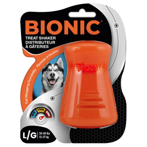 Bionic Treat Shaker L Orange, robustes Hundespielzeug für Leckerlis, spülmaschinenfest.