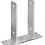 U-förmige Pfostenlasche zum Aufschrauben, feuerverzinkt, 200x91x60 mm, für 90 mm Pfosten.