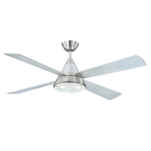 AIRERYDER Deckenventilator Cosmos, 132cm, mit Beleuchtung und Fernbedienung, silberne Flügel.