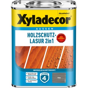 Xyladecor Holzschutz-Lasur 2in1 Grau, Dose 750ml für den Aussenbereich.