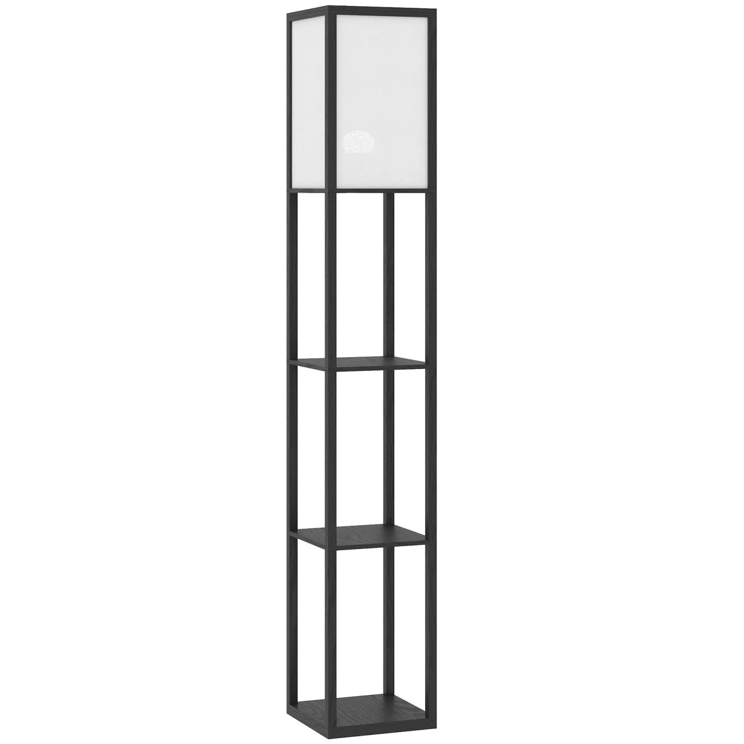 HOMCOM Stehleuchte MDF L26 x B26 x H160 cm Schwarz+Weiß