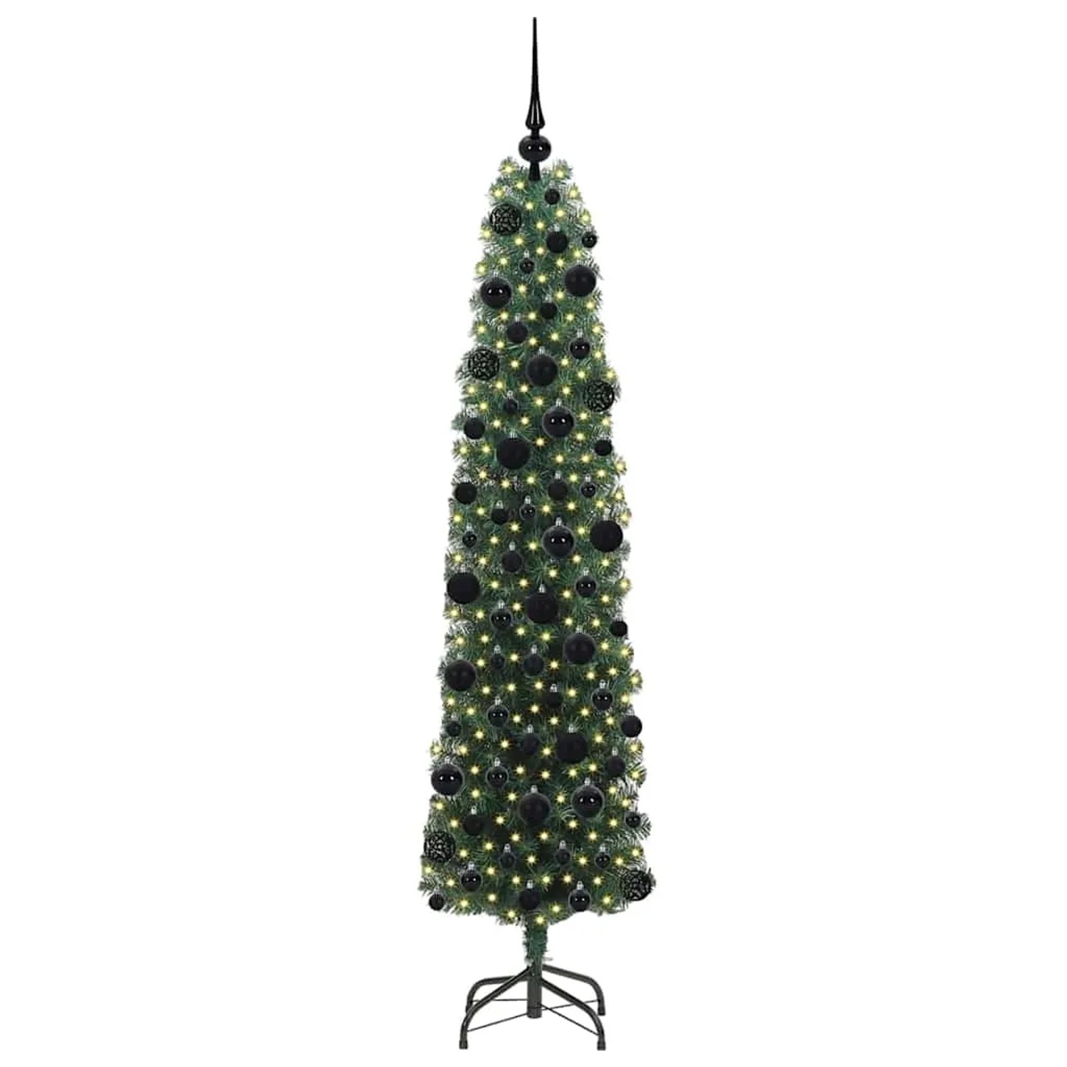 vidaXL Künstlicher Weihnachtsbaum mit 300 LEDs mit Ständer Grün 180 cm 3394944