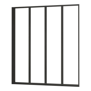 AICA faltbarer Badewannenaufsatz, 90x140cm, schwarz, 4-teilig mit ESG Sicherheitsglas.