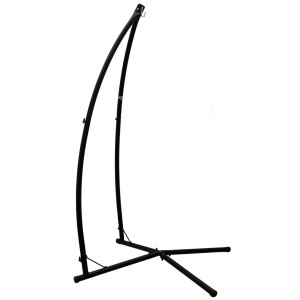 Schwarzes AMANKA Hängestuhlgestell aus Stahl, freistehend für Hängesessel bis 120 kg.