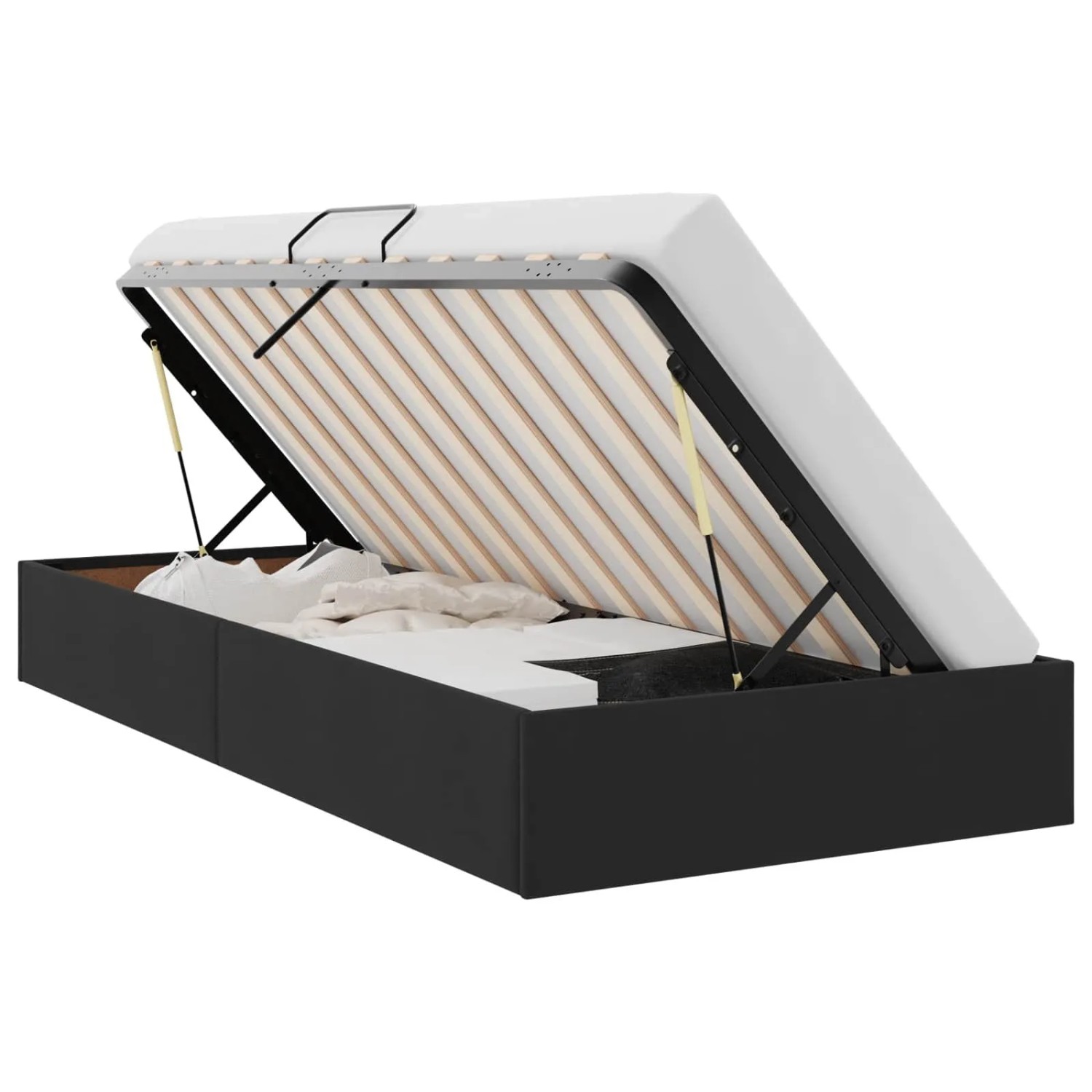 vidaXL Aufbewahrungsbett mit Kopfteil Schwarz 90 x 200 cm Samt 3442858
