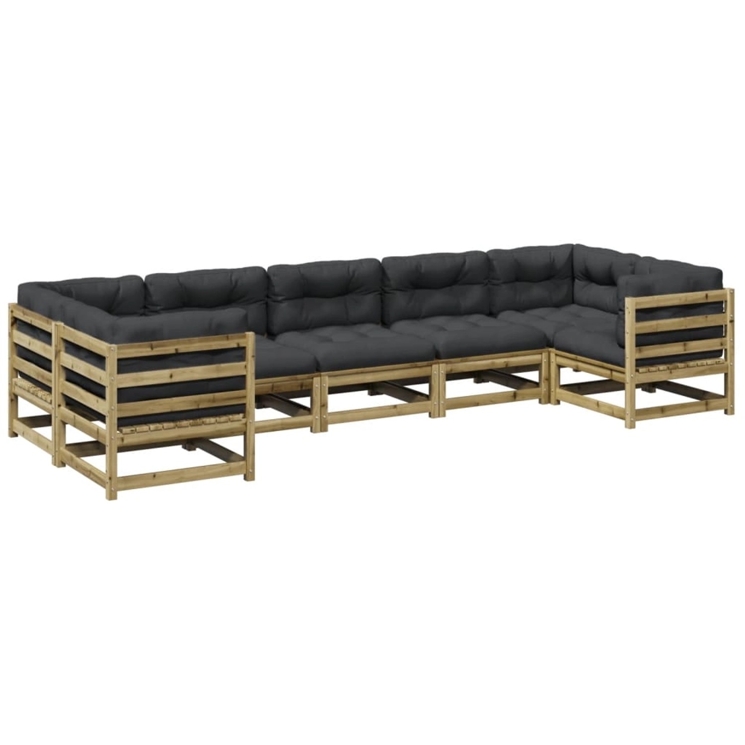 vidaXL 7-Tlg Garten-Sofagarnitur mit Kissen Kiefernholz Imprägniert 3299621 günstig online kaufen