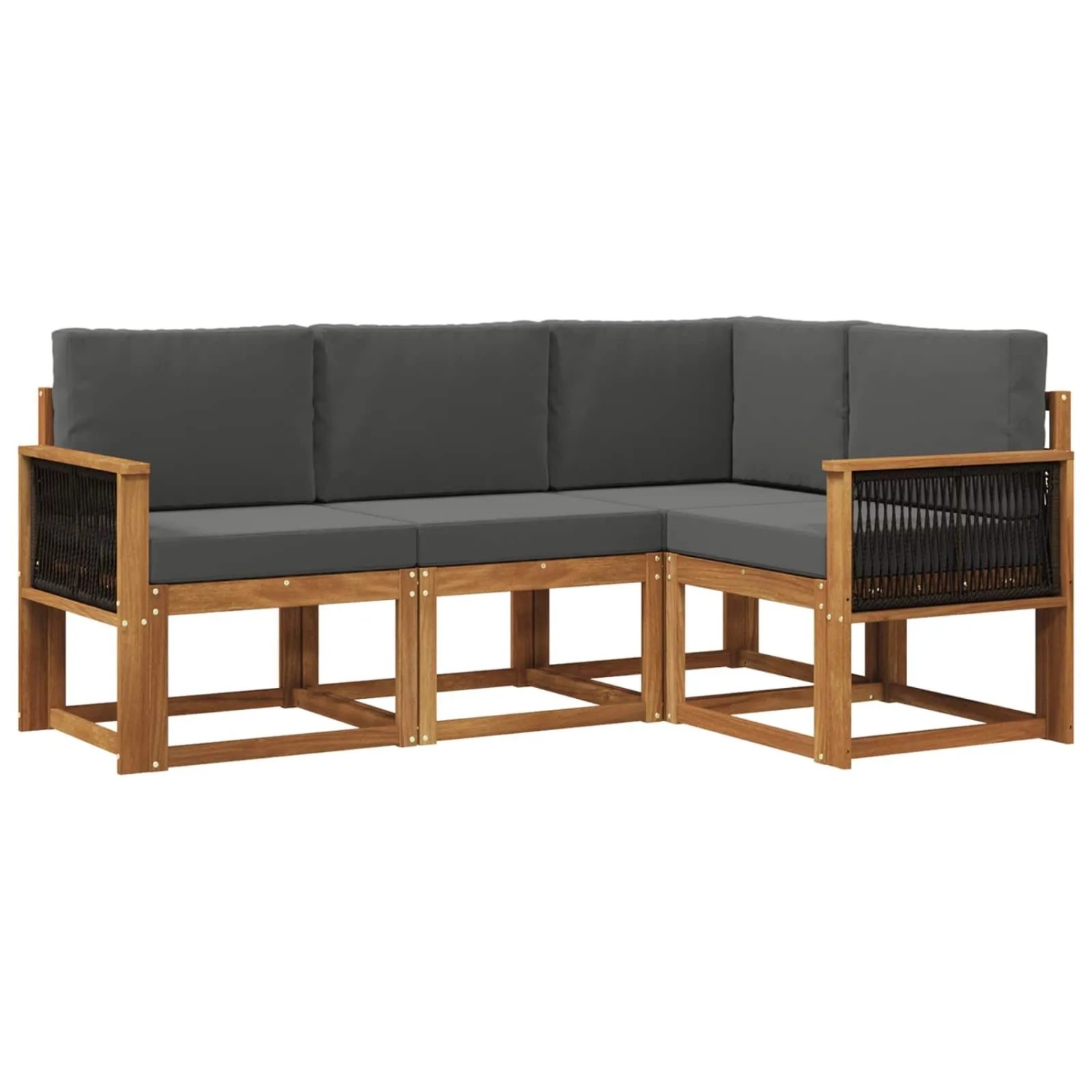 vidaXL Outdoor-Sofagarnitur 4 Stk Natur und Anthrazit Polyester 3385173