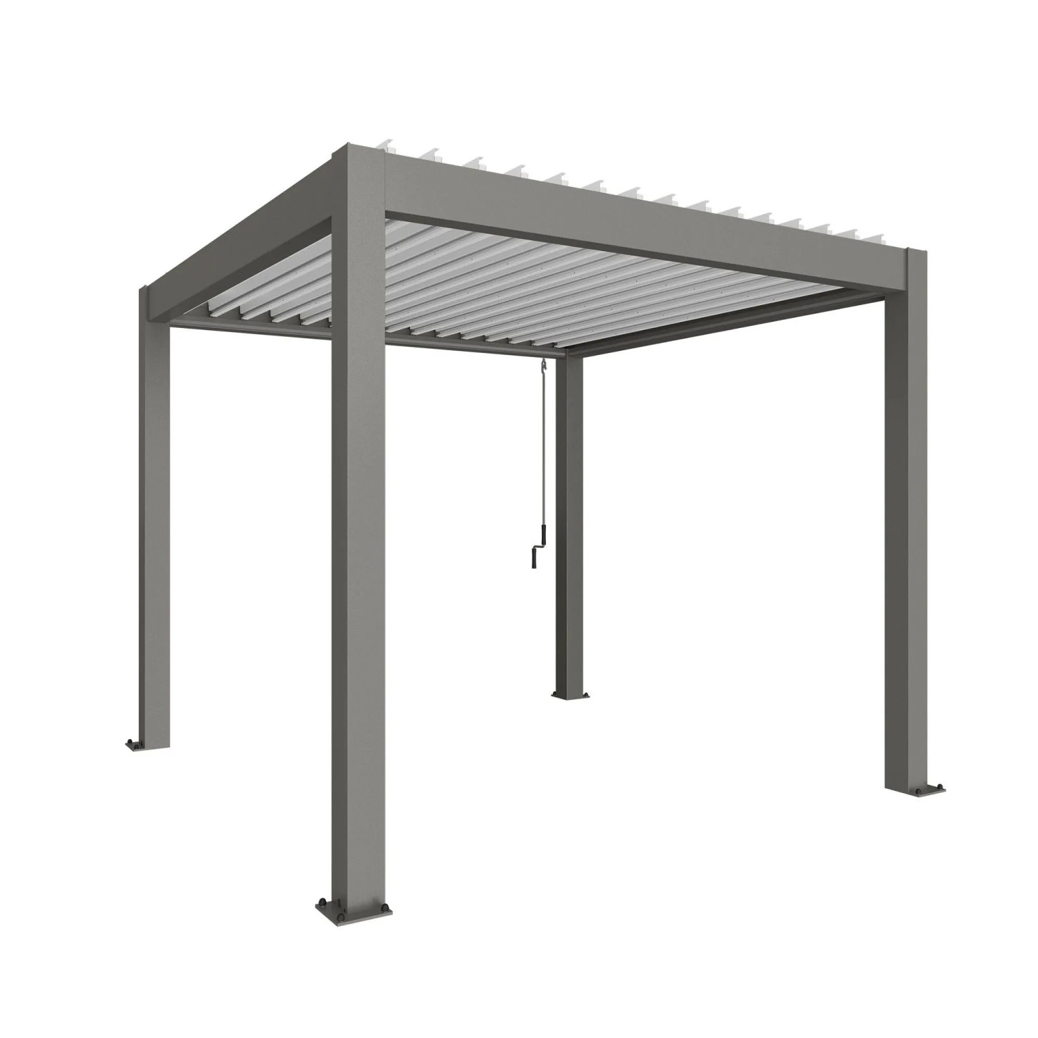 Biohort Pergola 3 m x 3 m Quarzgrau-Metallic/Weiß