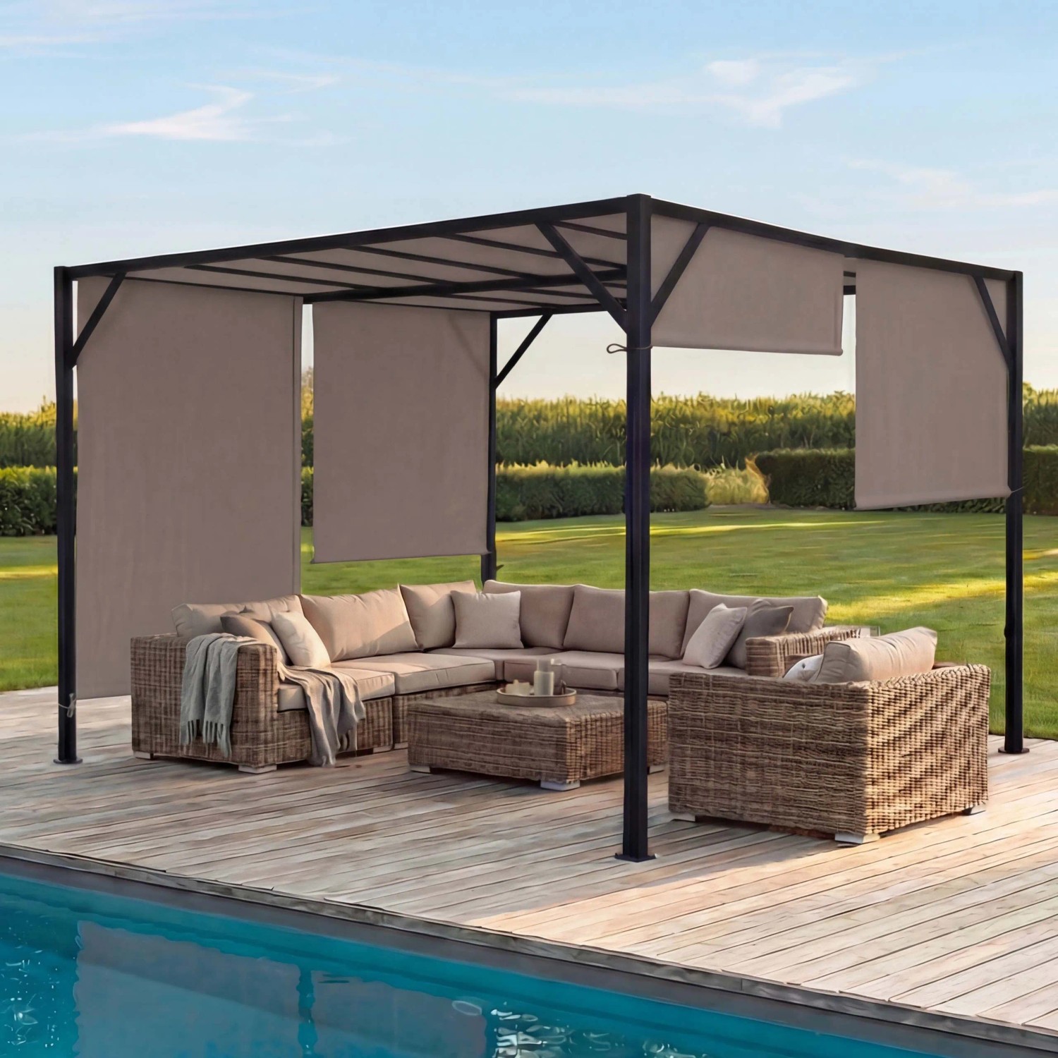 MCW Pergola Beja 4x4m Taupe