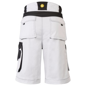 Hans Schäfer Athos Arbeitshose Short, weiß/schwarz, Gr. 50, mit Taschen hinten und an den Seiten.