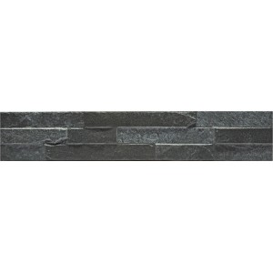 Verblender UltraStrong Bologna Schiefer Schwarz, Feinsteinzeug-Riemchen für Wandverkleidung.