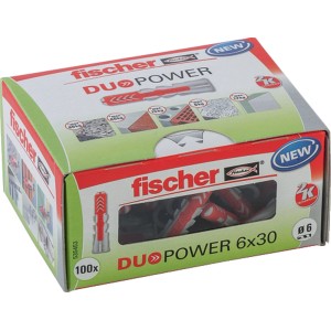 Verpackung Fischer Dübel DuoPower 6x30 mm, Universaldübel für sichere Befestigungen.