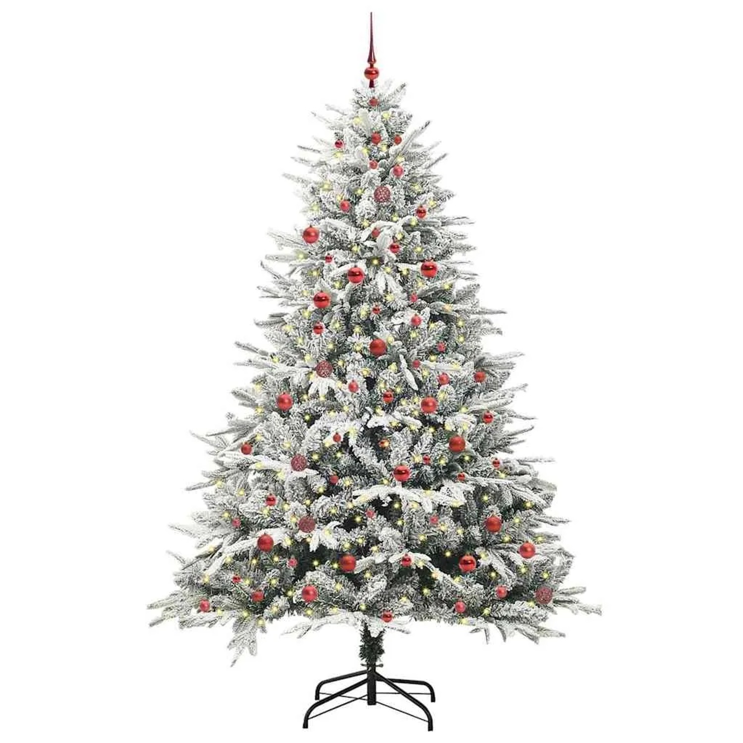 vidaXL Künstlicher Vorbeleuchteter Weihnachtsbaum mit Kugelset Grün 3395415