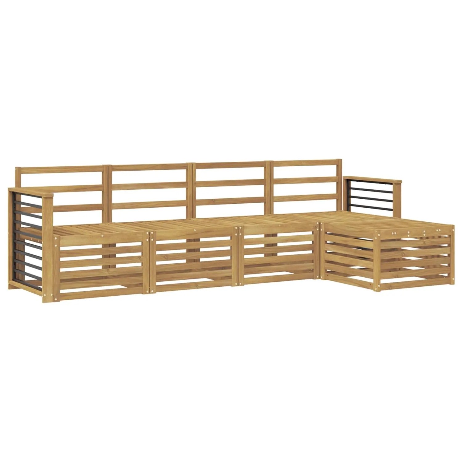 vidaXL Outdoor-Sofagarnitur 5 Stk Weiß Massivholz Akazie 3391684