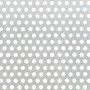 Silbernes Lochblech, Aluminium, mit runder Lochung (Ø 2,5mm), 250x500x0,8mm.