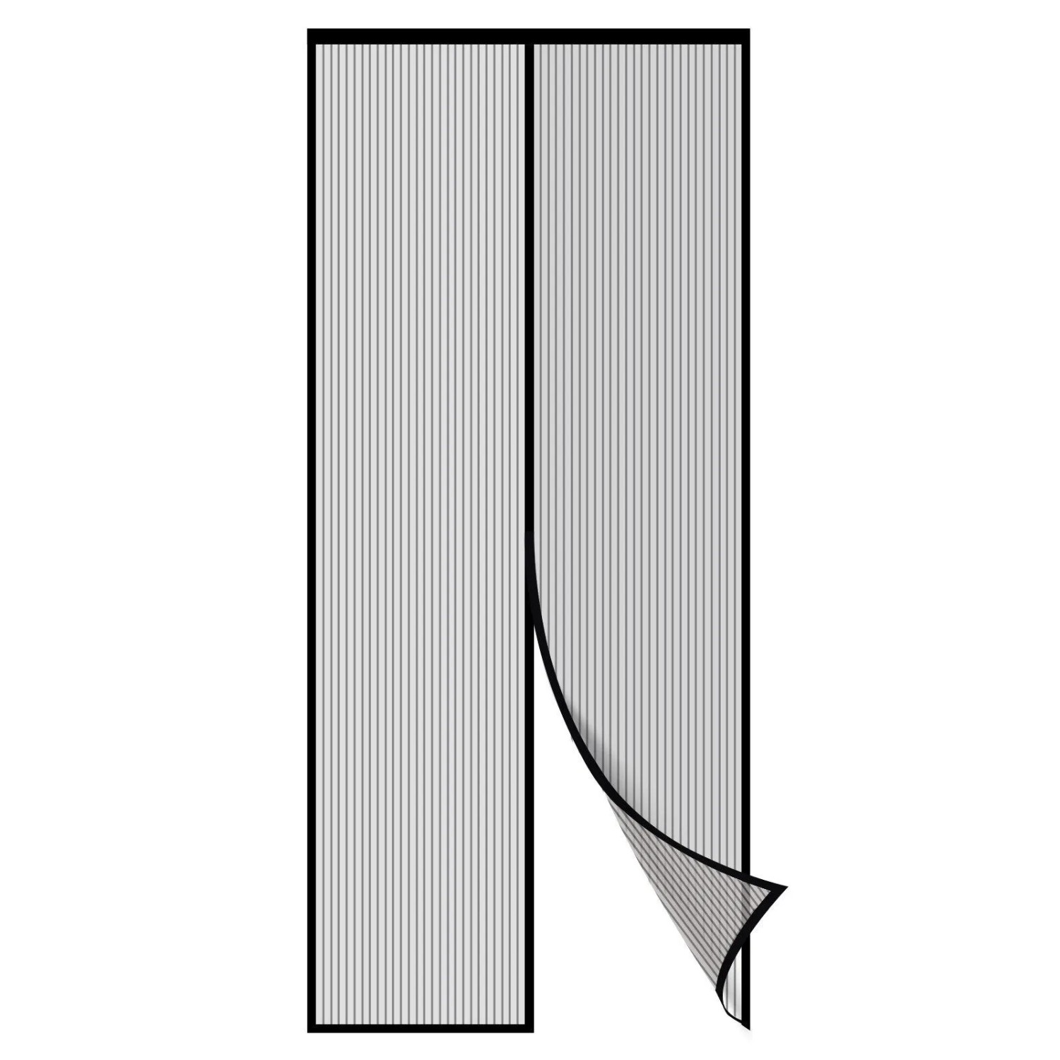 Schwarzer Insektenschutz-Türvorhang mit Magnetverschluss für Balkontür, 95x210cm. Katzensicheres Fliegengitter.
