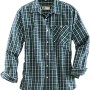 Coastguard Herrenhemd, blau-grün kariert, Langarm, Brusttasche, Arbeitskleidung.