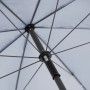 Detailaufnahme: Unterseite Derby Marktschirm COMO Blau-Mix mit Knickfunktion.