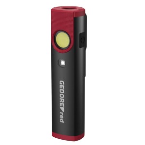 Gedore Red Mini Arbeitslampe UV, Taschenlampe mit UV-Licht und Clip zur Befestigung.