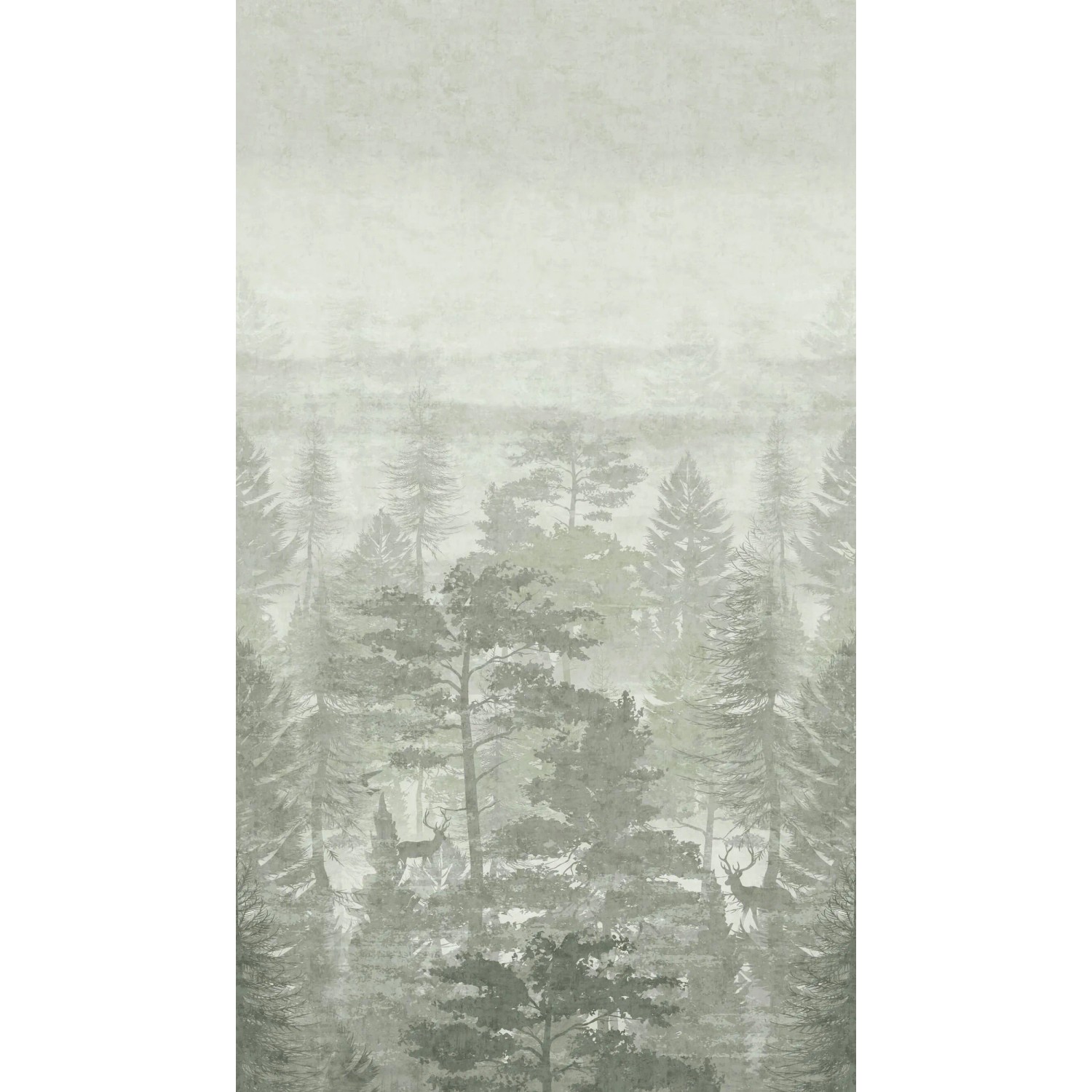 PROFHOME 770691-GU Fototapete Wald Matt Grün Oliv-Grün Weiß-Grün 1,59 m x 2,8 m