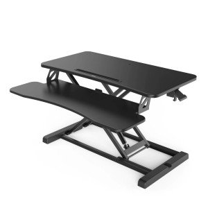 Hama Schreibtischaufsatz, höhenverstellbar, 80x40 cm, schwarz, für ergonomisches Arbeiten im Büro oder Homeoffice.