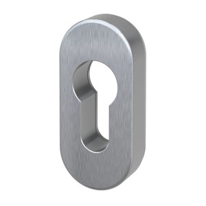 Basi Schmalrahmen-Schutzrosette SR 4100 PZ aus Edelstahl, ovale Schieberosette für Profilzylinder.