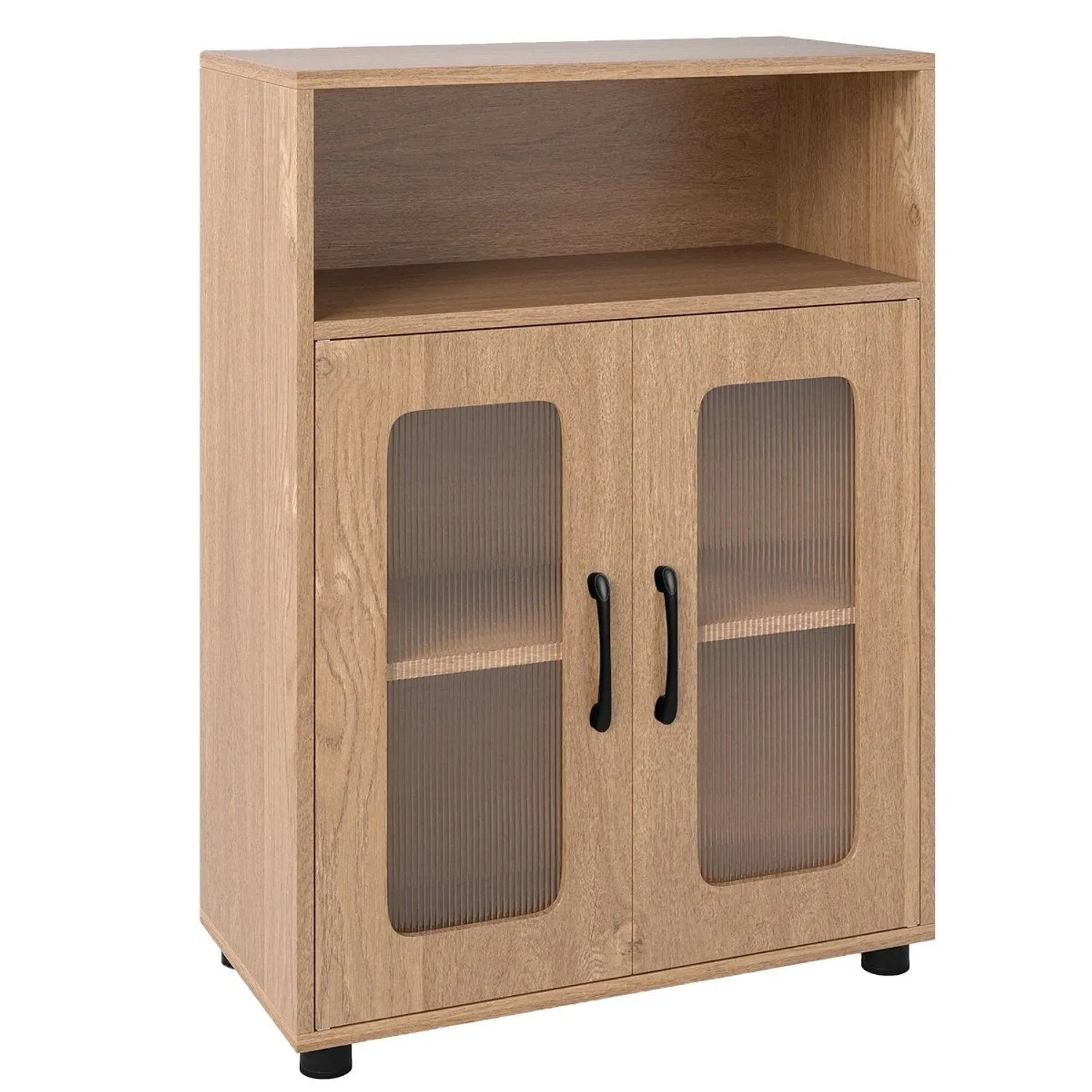 Costway Badezimmerschrank Badschrank Aufbewahrungsschrank Natur
