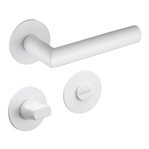 MeinTürgriff Drückergarnitur Toulouse Flachrosette Weiß Türdrücker WC