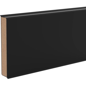 Anthrazitfarbene Sockelleiste Cubu flex life 60, 13x60x2500 mm, für Bodenbeläge.