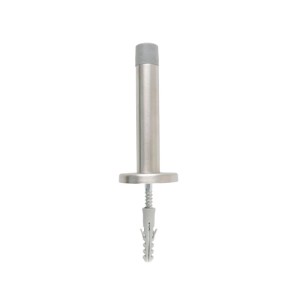 vasalat Wand-Türstopper aus mattem Edelstahl mit grauem Dämpfer, Schraube und Dübel. Zubehör für Türen.