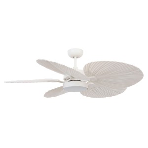 Weißer Lucci Air Deckenventilator Bali mit LED und Fernbedienung, 132 cm Durchmesser.