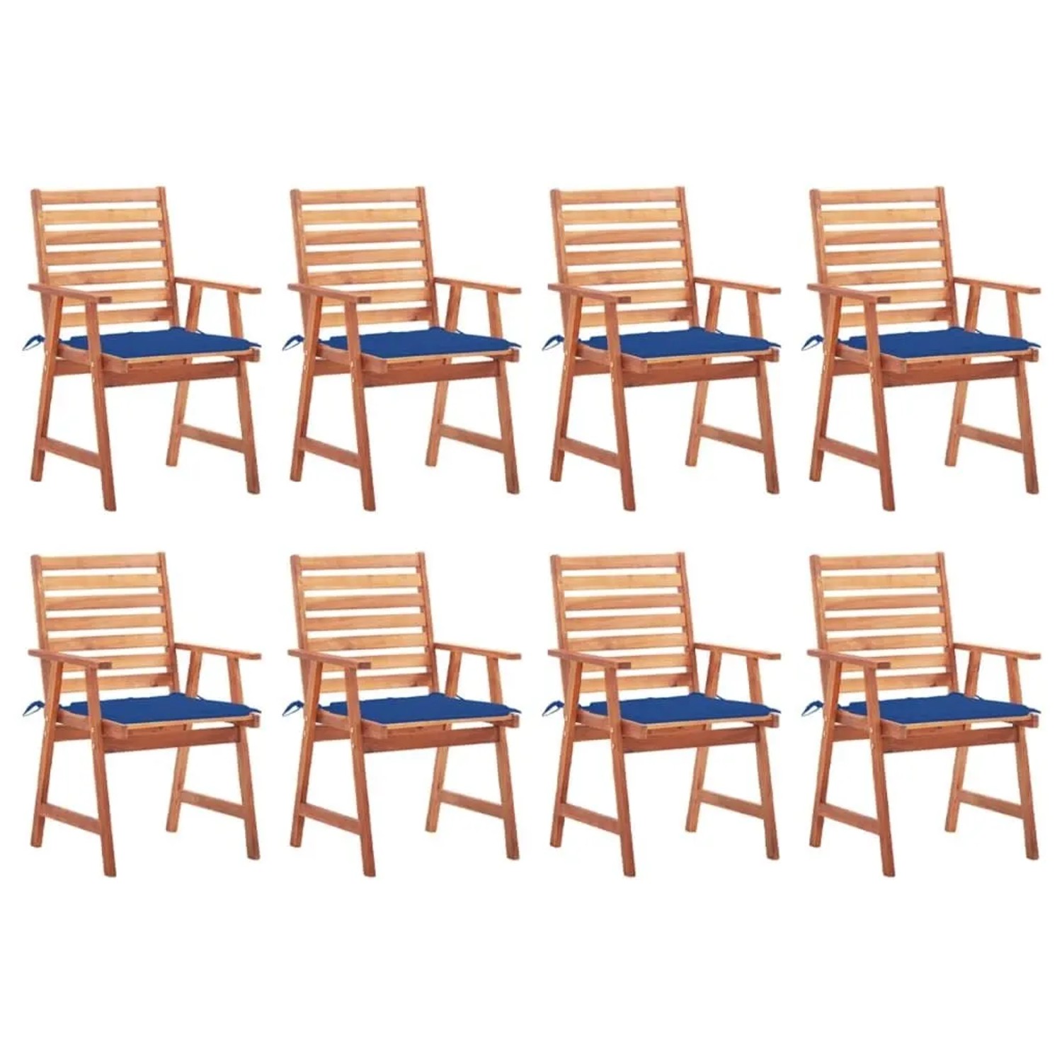vidaXL Garten-Essstühle 8 Stk mit Kissen Massivholz Akazie 3078384