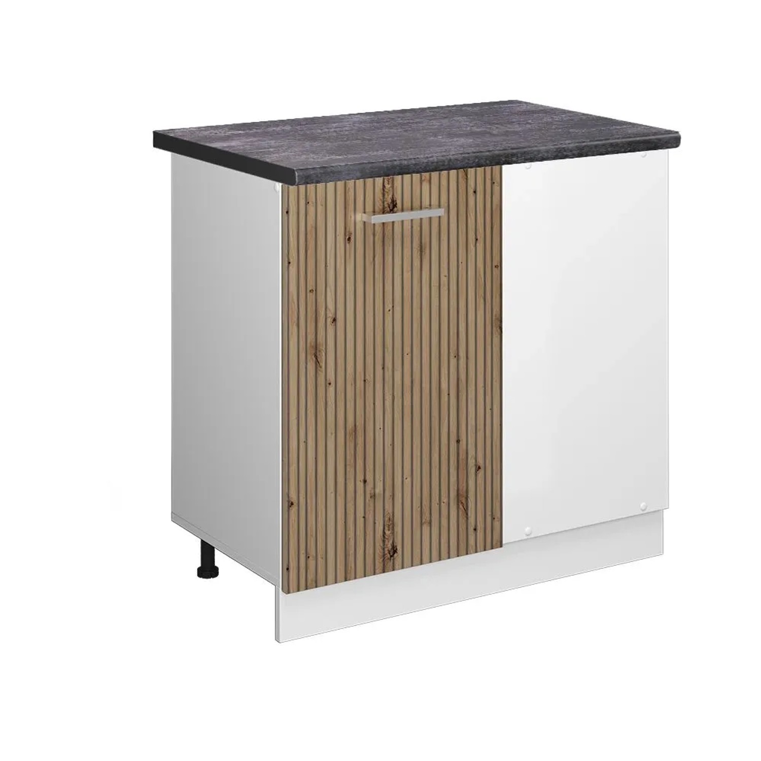 Vicco Eckunterschrank R-Line Küchen Eckschrank Artisan-Eiche Weiß 86 cm AP Anthrazit