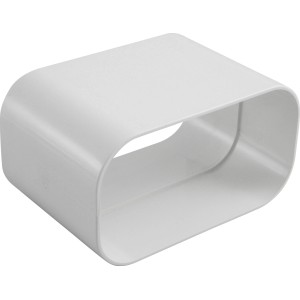 Weißer Marley Vierkantrohr-Verbinder System 125 aus Kunststoff für Flachkanalsysteme.