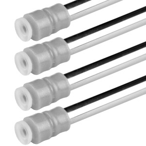 4er-Pack glänzende, silberne Klemmstangen mit Schraubtechnik, 40-60 cm, für Gardinen.