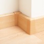 OBI Endstück Buche, 2er-Set, 60 mm x 20 mm für Sockelleisten, montiert in einer Ecke.