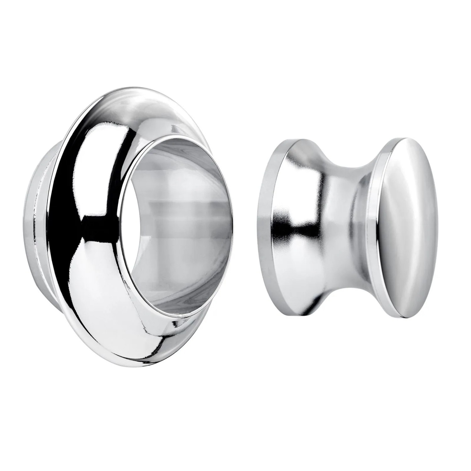 SOTECH Push Lock Druckknopf Ø23 mm Chrom Poliert inkl. Rosette für 13 mm Türstärke Passend für Drehstangen Schloss Aufbauschloss
