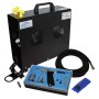 Wiltec Airbrush Kompressor Set AS196A: schwarzer Kompressor, Airbrushpistole, Schlauch und Zubehör.