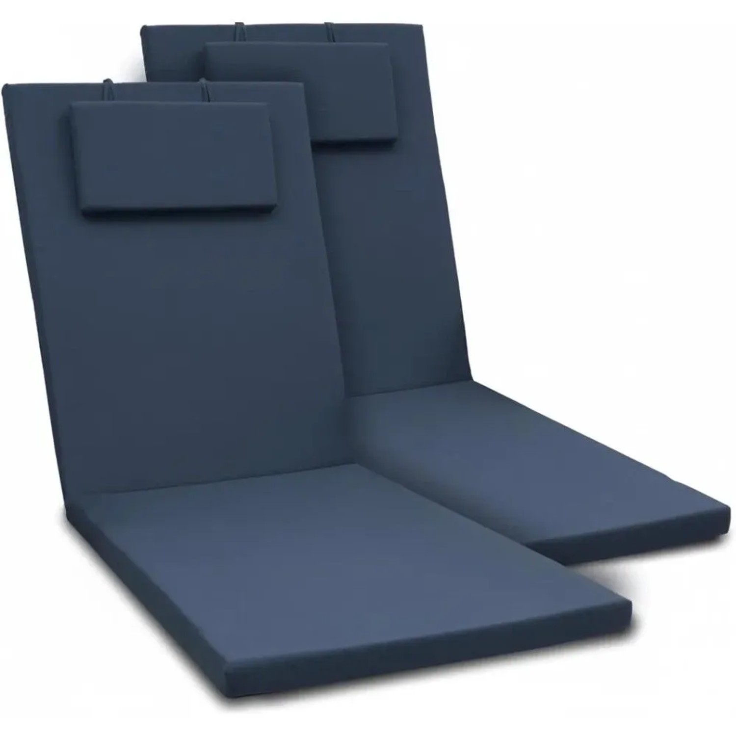 Beautissu 2er Set Gartenliege Auflage Loft RL 200x60x5cm Dunkelblau