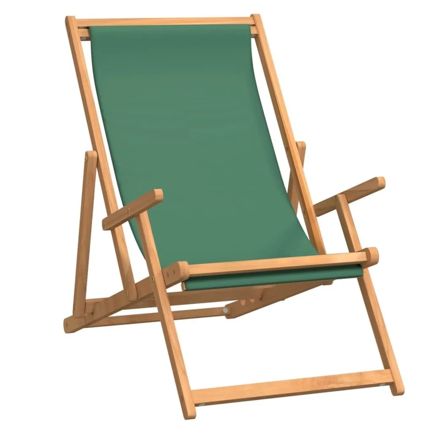 vidaXL Strandstuhl Klappbar Massivholz Teak Grün 317699 günstig online kaufen